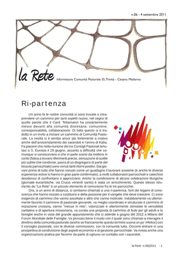 Copertina de La Rete 06/2011