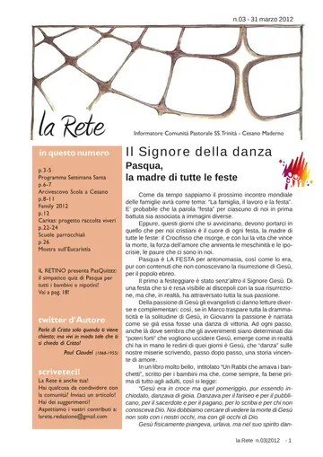 Copertina de La Rete 03/2012