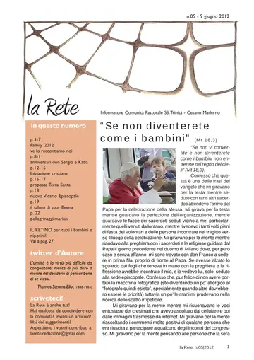 Copertina de La Rete 05/2012