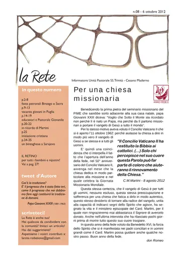 Copertina de La Rete 08/2012