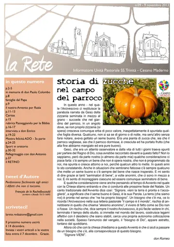 Copertina de La Rete 09/2013