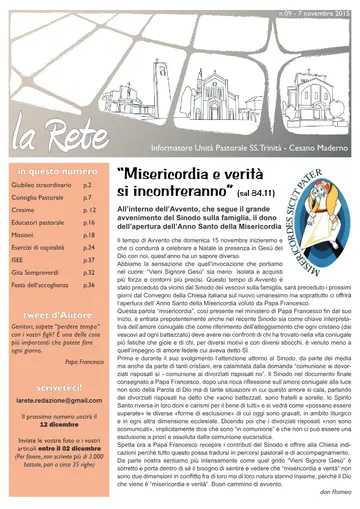 Copertina de La Rete 09/2015