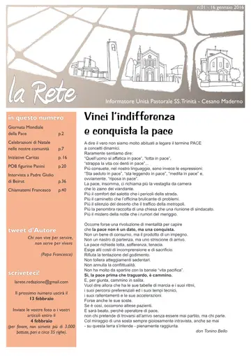 Copertina de La Rete 01/2016