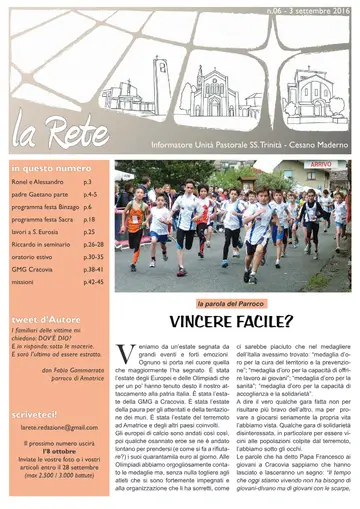 Copertina de La Rete 06/2016