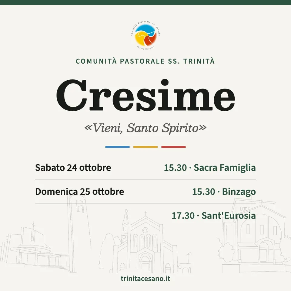 Settimana di festa per la nostra Comunità: arrivano le Cresime! 🕊️